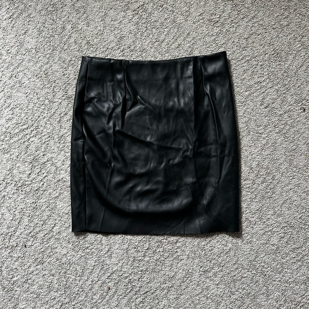 Black Leather Pencil Skirt